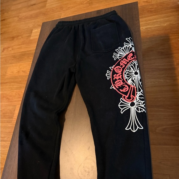 Chrome Hearts Other - Black Sweatpants with Red and White Graphic